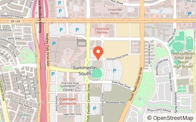 Map showing City National Arena in Las Vegas, NV