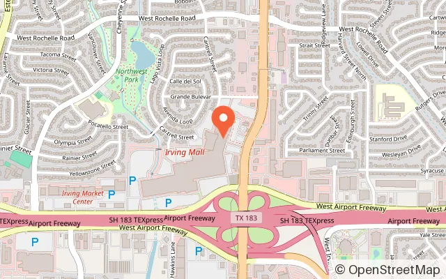 Map showing Zero Latency - Irving in Irving, TX