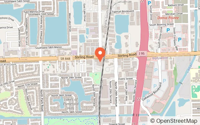 Map showing K1 Speed Fort Lauderdale in Hollywood, FL