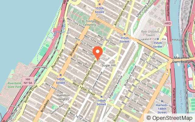 Map showing Harlem Studio Playground in New York, NY