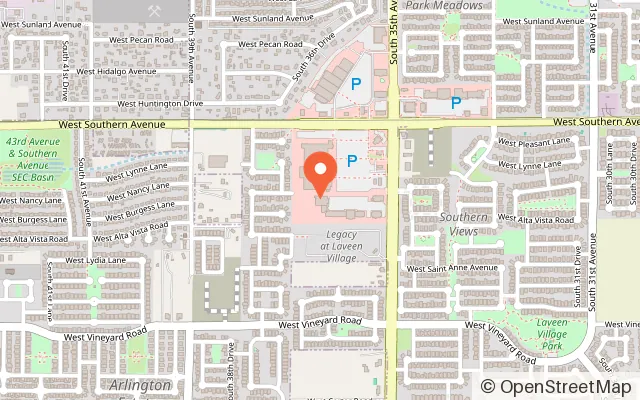 Map showing Uptown Jungle Fun Park in Phoenix, AZ