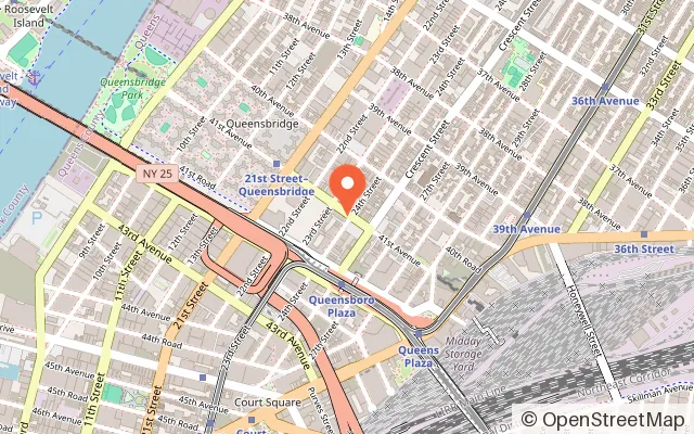 Map showing Brooklyn Boulders Queensbridge in Long Island City, NY