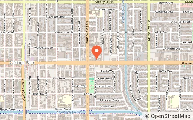 Map showing Kids Playtopia in Winnetka, CA