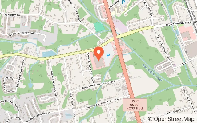 Map showing Stars and Strikes in Concord, NC