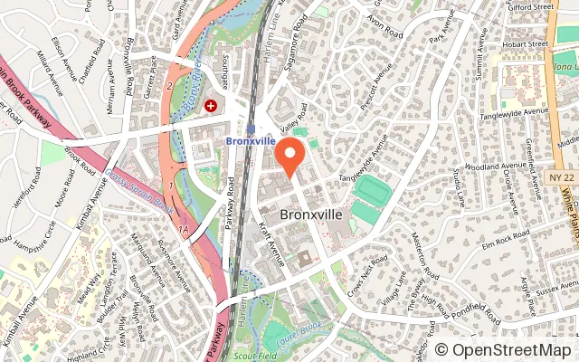 Map showing The Bronxville Playroom in Bronxville, NY