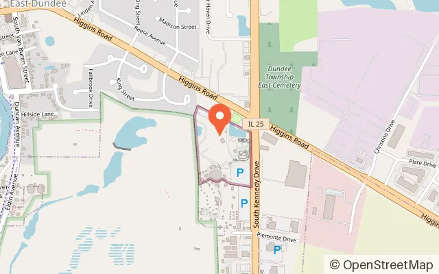 Map showing Santa Springs Water Park in East Dundee, IL