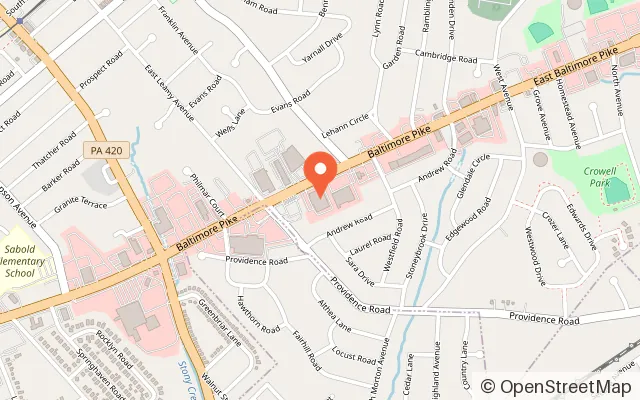 Map showing Candyland Adventure in Springfield, PA