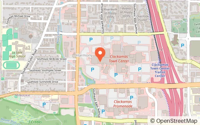 Map showing Funtastic Playtorium Clackamas in Happy Valley, OR
