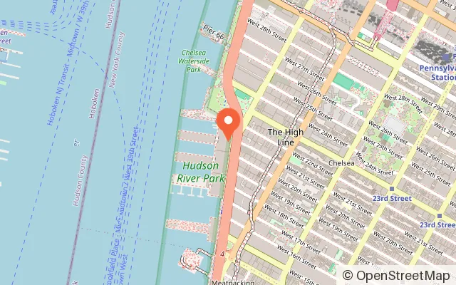 Map showing Chelsea Piers Sky Rink in New York, NY