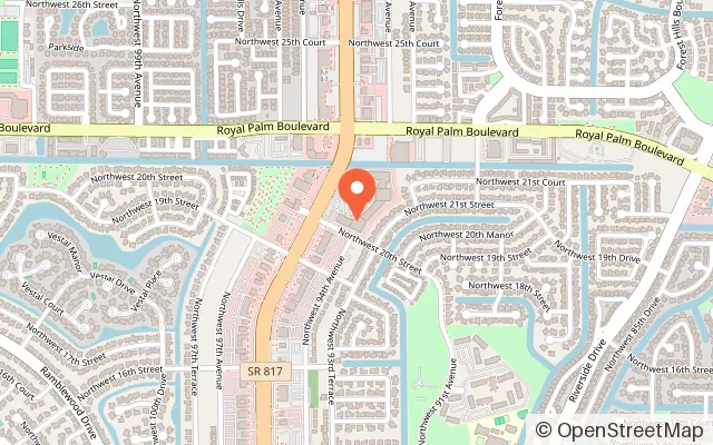 Map showing Altitude Coral Springs in Coral Springs, FL