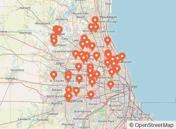Map of 48 venues near Schaumburg