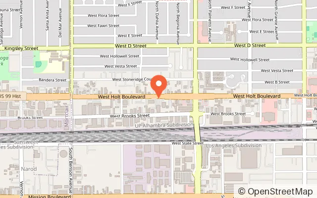 Map showing Ontario Ice Skating Arena Skating School in Ontario, CA