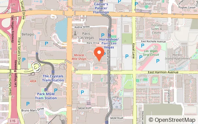 Map showing Fantasy Claw Arcade- Planet Hollywood Hotel in Las Vegas, NV