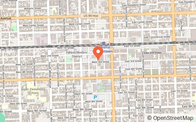 Map showing Pinbug Pomona in Pomona, CA