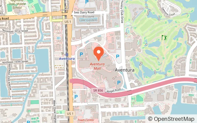 Map showing Arcade Zone in Aventura, FL
