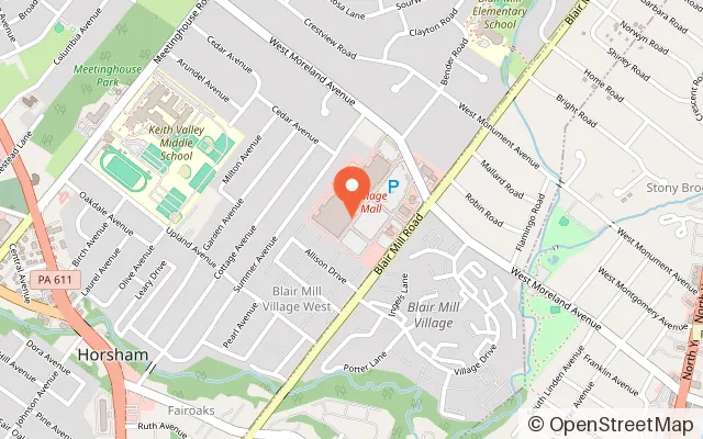 Map showing K1 Speed Horsham in Horsham, PA