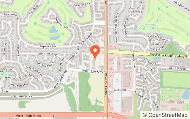 Map showing Rendezvous Climbing Gym in Leawood, KS