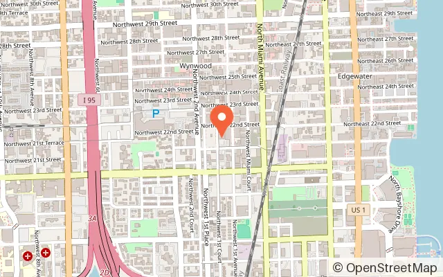 Map showing FunDimension Game Center in Miami, FL