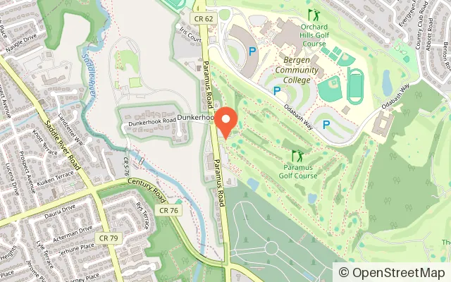 Map showing Paramus Mini Golf in Paramus, NJ