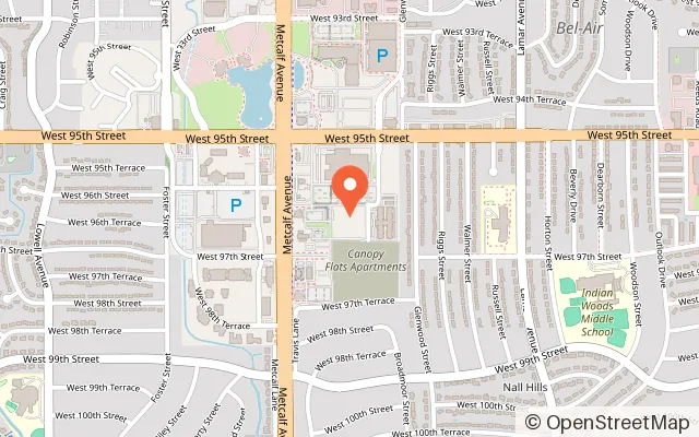 Map showing Tap Ins at the Greenhouse in Overland Park, KS