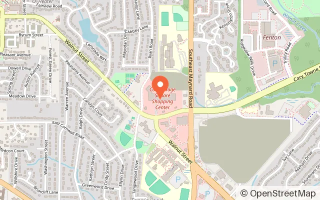 Map showing Over The Moon Play Space in Cary, NC