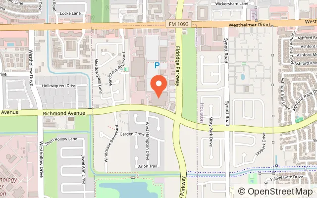 Map showing Launch Family Entertainment West Houston in Houston, TX