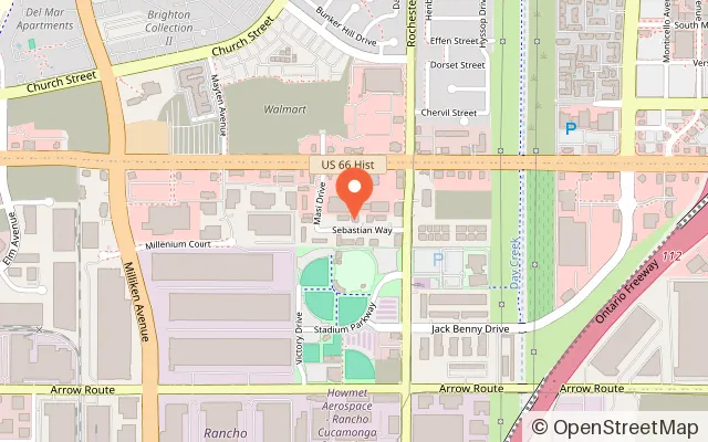 Map showing Unity Escape Rooms in Rancho Cucamonga, CA
