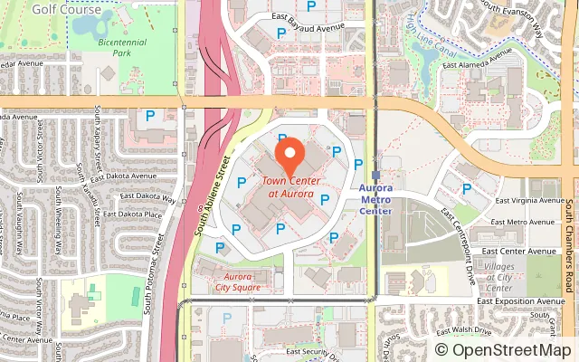 Map showing Ka-Ko Jo's in Aurora, CO