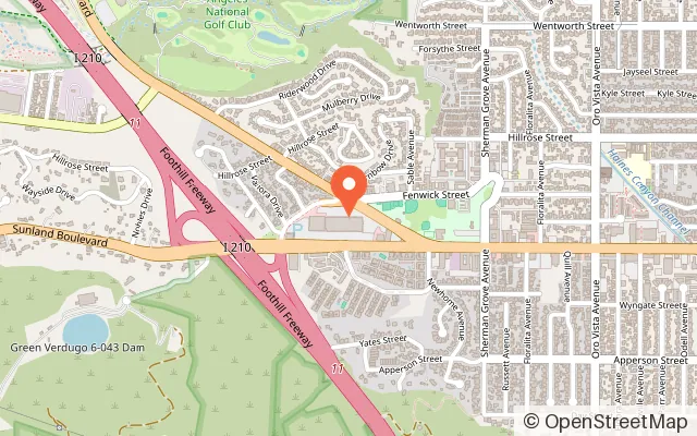 Map showing Jump Club Arena in Sunland, CA