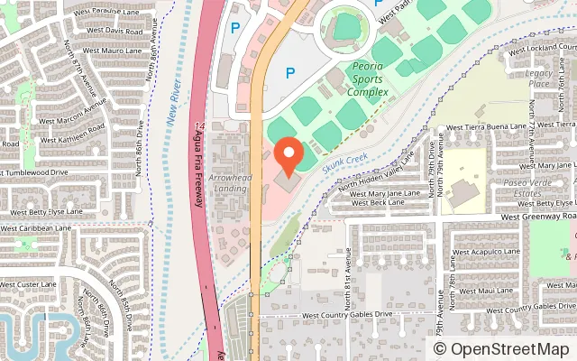 Map showing AZ Ice Peoria in Peoria, AZ