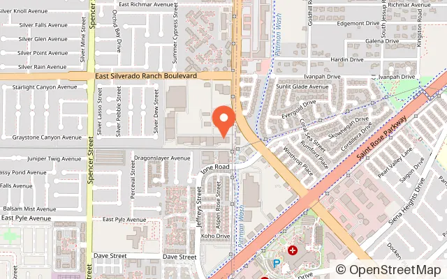 Map showing Kids Empire Las Vegas Silverado Ranch in Las Vegas, NV