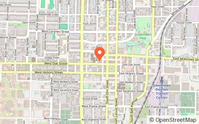 Map showing Movement Denton in Denton, TX