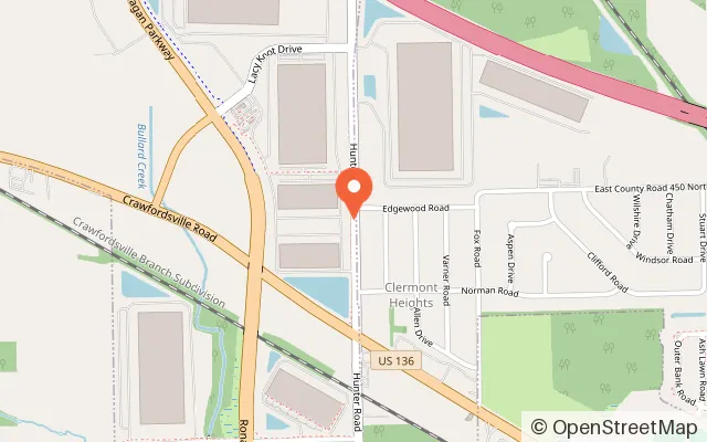 Map showing Slick City Action Park in Brownsburg, IN