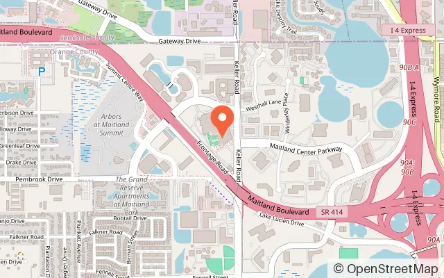 Map showing Orlando Ice Den in Orlando, FL