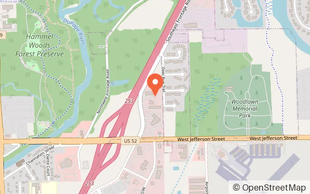 Map showing Pizza Ranch FunZone Arcade in Shorewood, IL