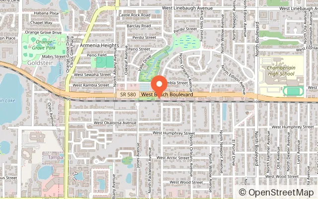 Map showing Nana Ana's Playhouse in Tampa, FL