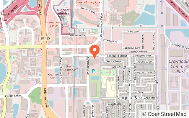 Map showing K1 Speed Orlando in Orlando, FL