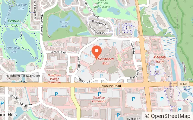 Map showing BHOP Esports | Hawthorn Mall in Vernon Hills, IL