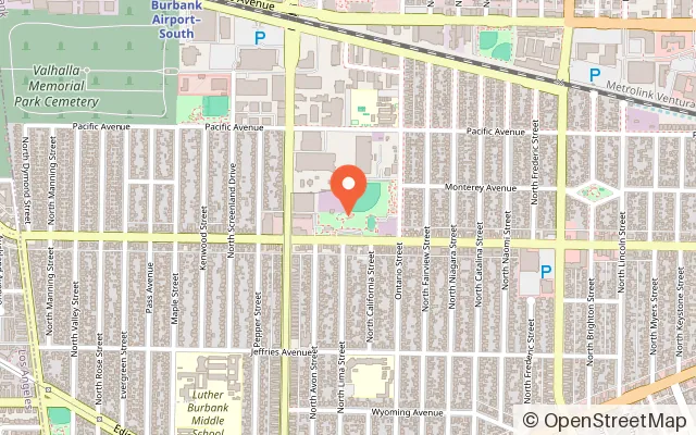 Map showing Ralph Foy Park in Burbank, CA