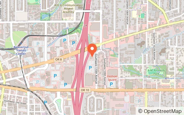 Map showing Chuck E. Cheese in Beaverton, OR