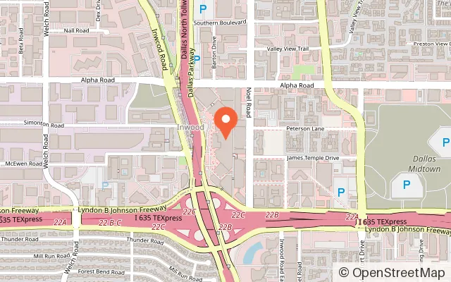 Map showing Galleria Ice Skating Center in Dallas, TX