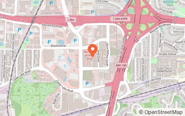 Map showing Game Show Battle Rooms - Minneapolis (St. Louis Park) in St Louis Park, MN