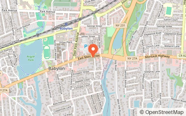 Map showing La La Land in Babylon, NY