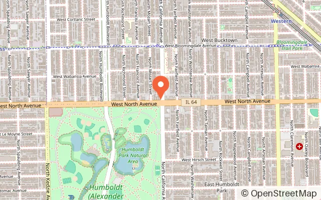 Map showing Familia Cafe in Chicago, IL