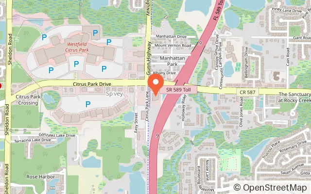 Map showing Central Rock Gym - Citrus Park in Tampa, FL