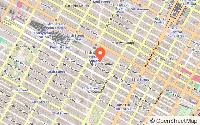 Map showing Escape Room Madness NYC in New York, NY