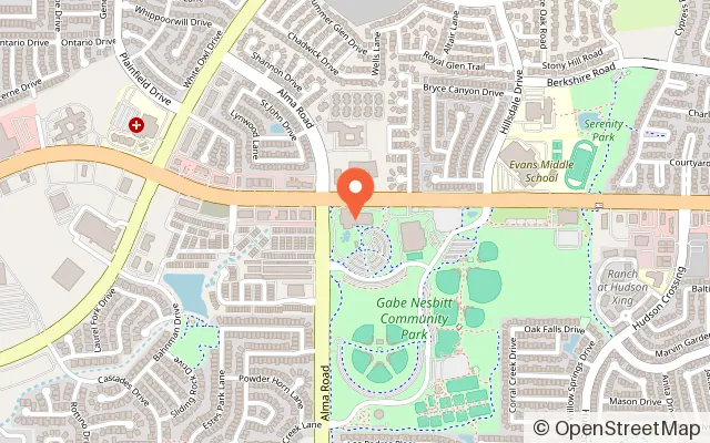 Map showing Apex Centre in McKinney, TX
