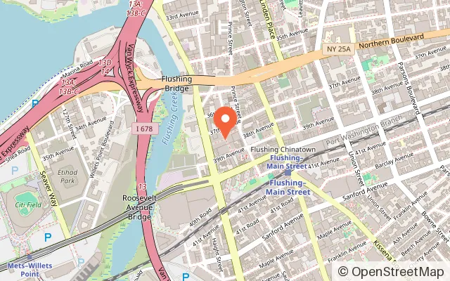 Map showing Funzy Indoor Playground Family Club in Flushing, NY