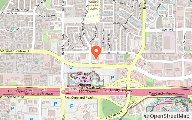 Map showing K1 Speed Arlington in Arlington, TX