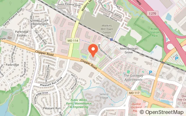 Map showing Lucky Strike Gaithersburg in Gaithersburg, MD